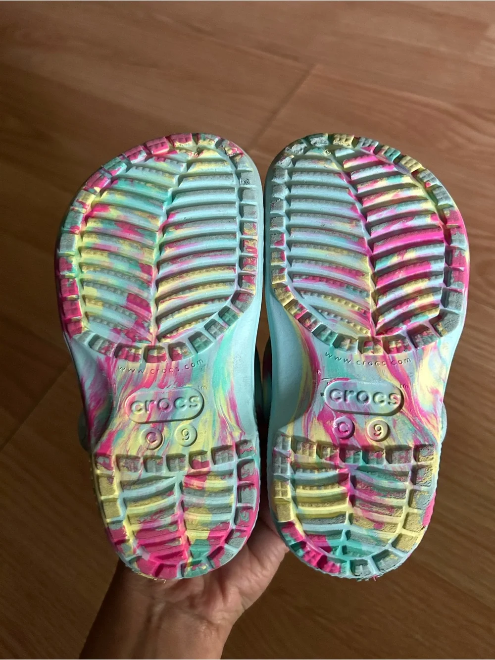 Crocs Classic Marbled Clogs Aquamarine Kids C9